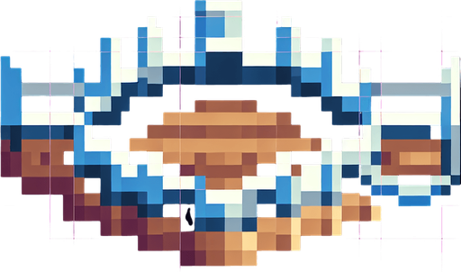 Trampa de osos pixelado.
Single Game Texture.  In-Game asset.  2d.  Blank background.  High contrast.  No shadows