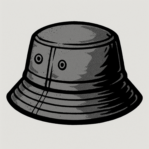 gri tonlarında şapka.
In-Game asset.  2d.  High contrast.  No shadows