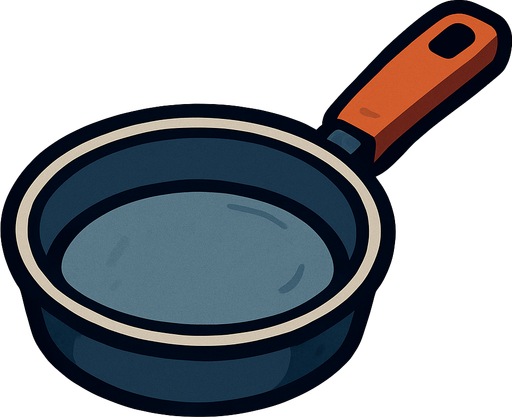 Frying pan.
In-Game asset.  2d.  High contrast.  No shadows