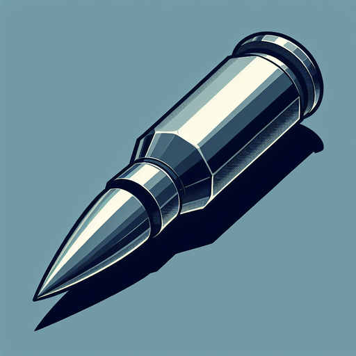 Sharpe bullet of plane.
Single Game Texture. In-Game asset. 2d. Blank background. High contrast. No shadows.
