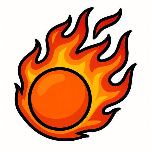 bola de fuego.
In-Game asset.  2d.  High contrast.  No shadows