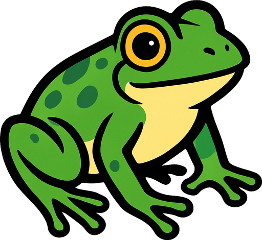 Frog.
In-Game asset.  2d.  High contrast.  No shadows