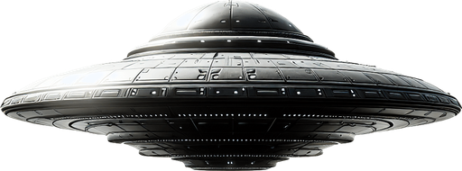 A ufo.
Single Game Texture.  In-Game asset.  2d.  Blank background.  High contrast.  No shadows