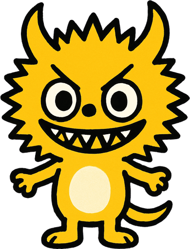 Yellow Labubu.
In-Game asset.  2d.  High contrast.  No shadows