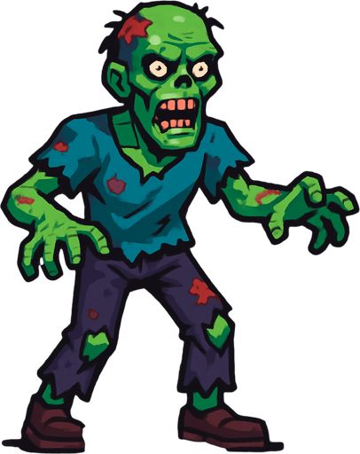 Zombie.
In-Game asset.  High contrast.  No shadows