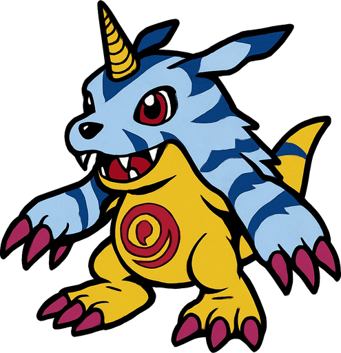 Gabumon.
In-Game asset.  2d.  High contrast.  No shadows