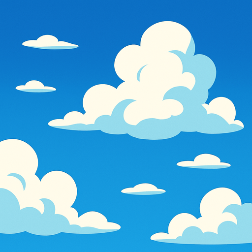 2d disney style image about zone of blue sky.
In-Game asset.  2d.  High contrast.  No shadows