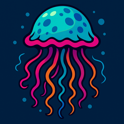 Medusa de mar.
In-Game asset.  2d.  High contrast.  No shadows