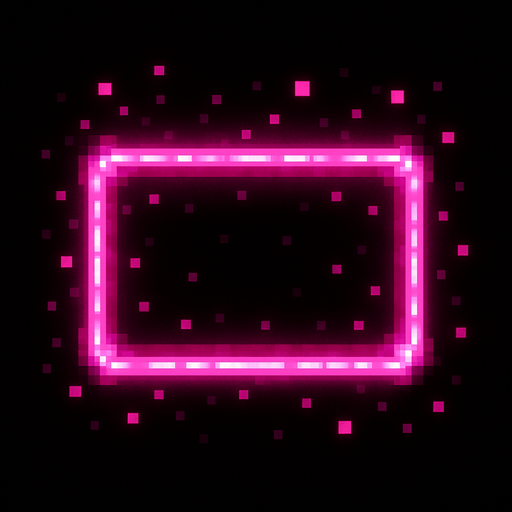 Pink Neon Pixel Barrier.
In-Game asset.  2d.  High contrast.  No shadows. Pixel