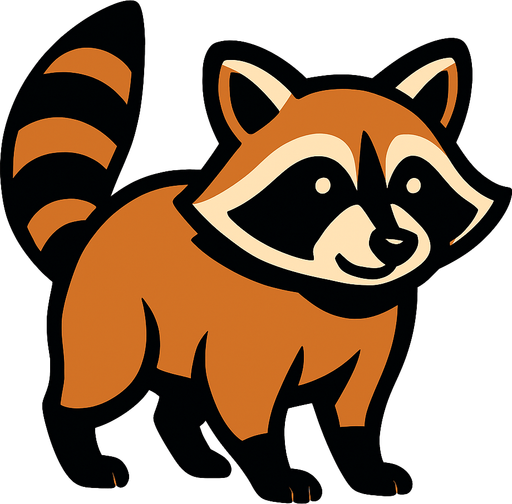 raccoon no background.
In-Game asset.  2d.  High contrast.  No shadows