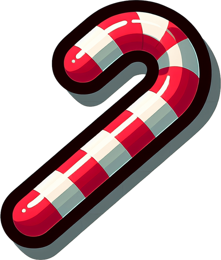 Candy Cane.
Single Game Texture. In-Game asset. 2d. Blank background. High contrast. No shadows.