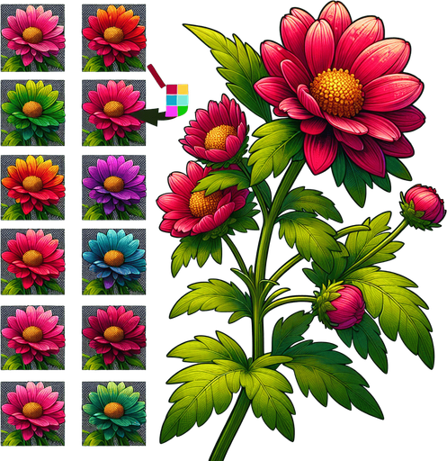flower.
Single Game Texture. In-Game asset. 2d. Blank background. High contrast. No shadows.