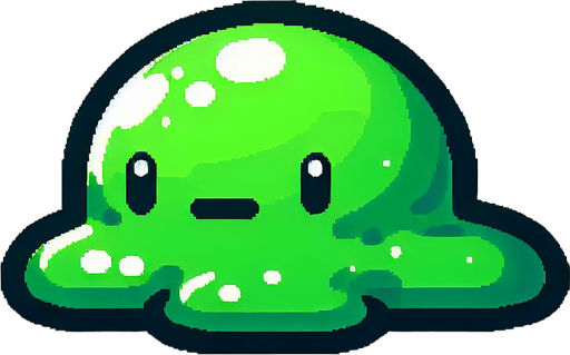 Un slime verde RPG con estilo suave y simple.
Single Game Texture.  In-Game asset.  2d.  Blank background.  High contrast.  No shadows