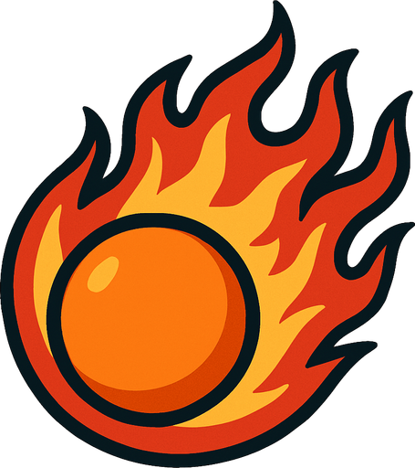 ateş topu.
In-Game asset.  2d.  High contrast.  No shadows