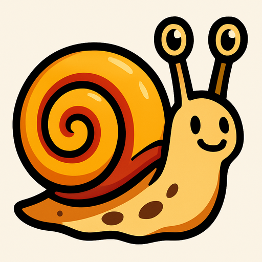 snail.
In-Game asset.  2d.  High contrast.  No shadows
