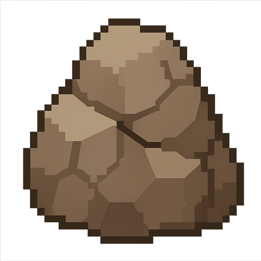 2d pixel rock. No background. Transparent background. Blank background. No shadows. 2d. In-Game asset. flat