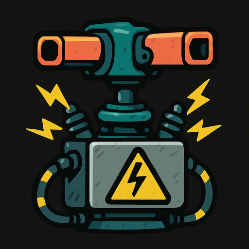 Electrical turret.
In-Game asset.  2d.  High contrast.  No shadows