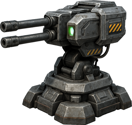 Uzay Savunma Kulesi - Yazısız - Gerçekçi.
In-Game asset.  High contrast.  No shadows