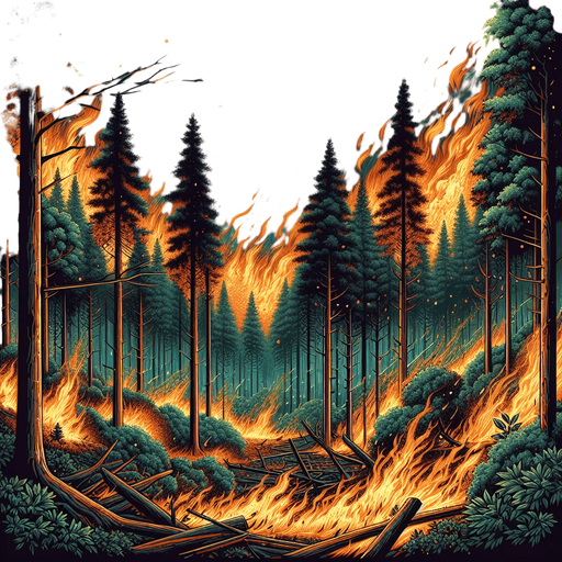 forest in fire.
2d