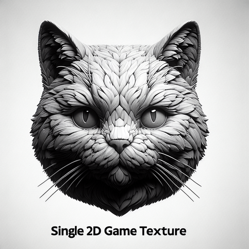 kedi.
Single Game Texture. In-Game asset. 2d. Blank background. High contrast. No shadows.