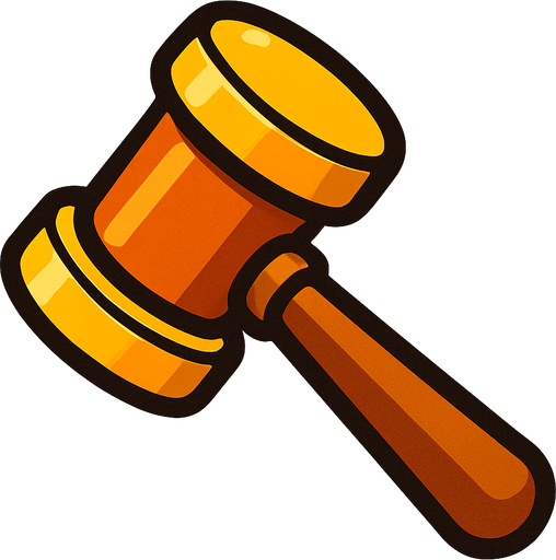 gavel.
In-Game asset.  2d.  High contrast.  No shadows