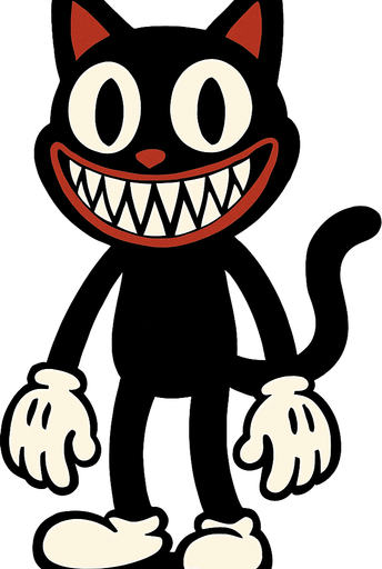 the scary cartoon cat.
In-Game asset.  2d.  High contrast.  No shadows