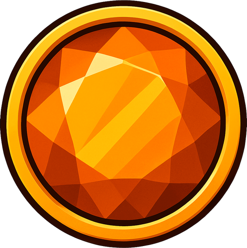 Orange gem circle.
In-Game asset.  2d.  High contrast.  No shadows