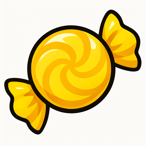 yellow candy.
In-Game asset.  2d.  High contrast.  No shadows