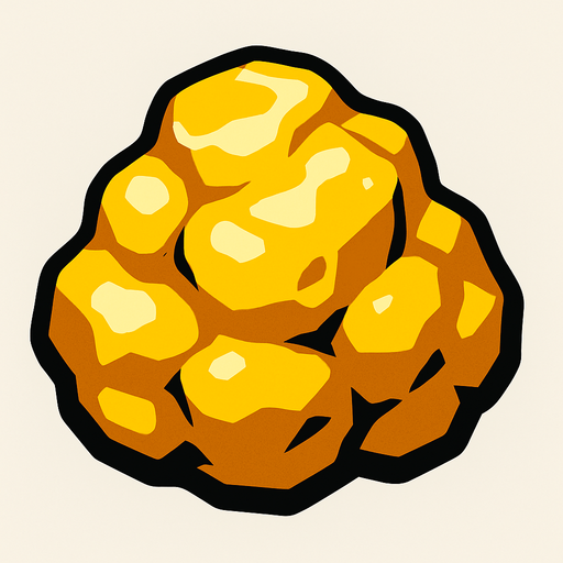 gold nugget.
In-Game asset.  2d.  High contrast.  No shadows