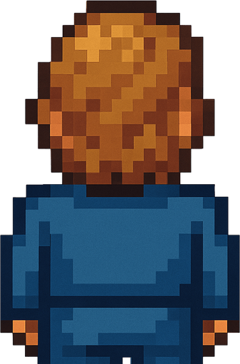 brown yellow haired man pixel art
