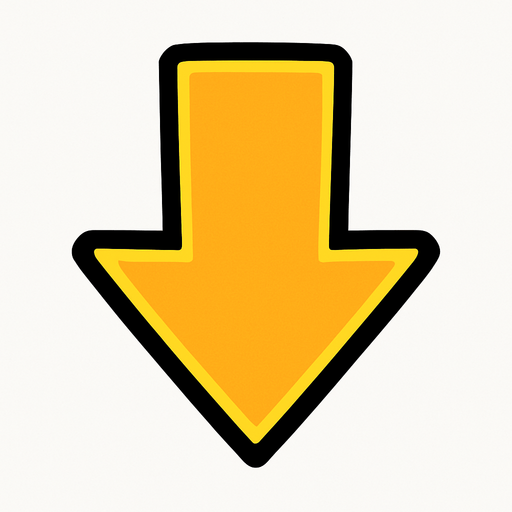 Arrow pointing down.
In-Game asset.  2d.  High contrast.  No shadows