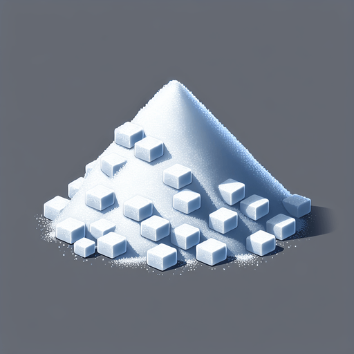 Pile of sugar.
Single Game Texture.  In-Game asset.  2d.  Blank background.  High contrast.  No shadows
