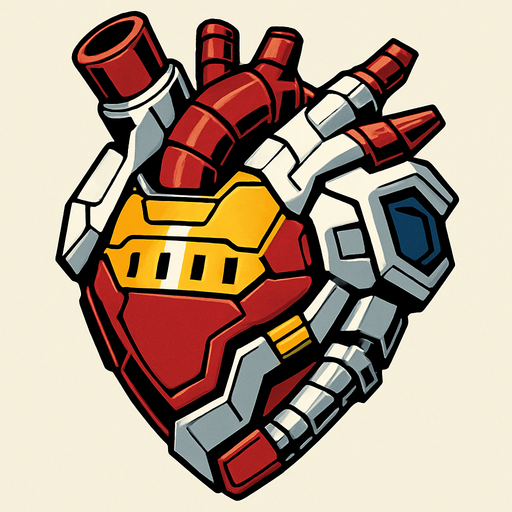 change it mecha-style heart for hero lives.
In-Game asset.  2d.  High contrast.  No shadows. mechaart