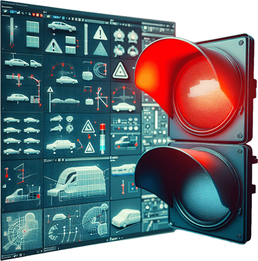 left turn signal of the car.
Single Game Texture. In-Game asset. 2d. Blank background. High contrast. No shadows.