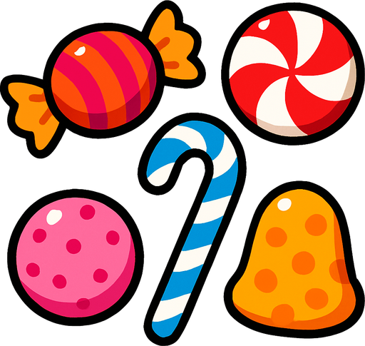 dulces.
In-Game asset.  2d.  High contrast.  No shadows