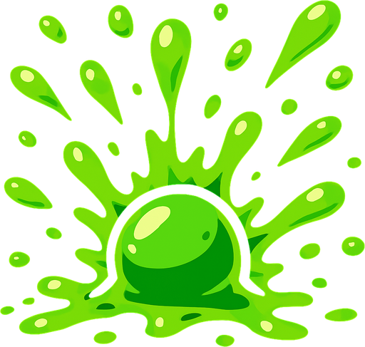 slime explosion.
In-Game asset.  2d.  High contrast.  No shadows