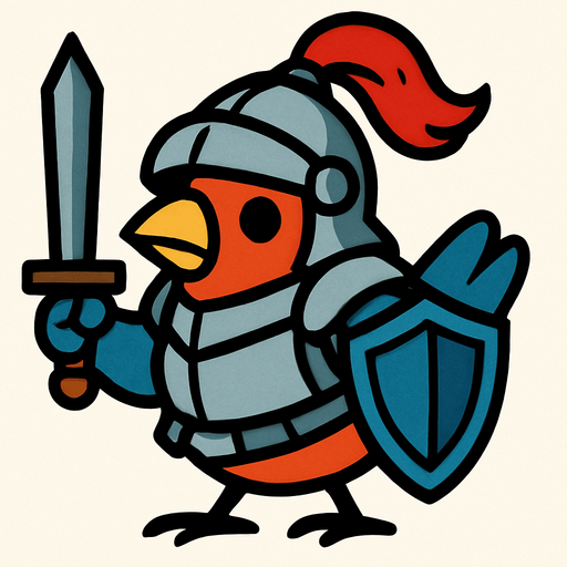 2d knight bird.
In-Game asset.  2d.  High contrast.  No shadows