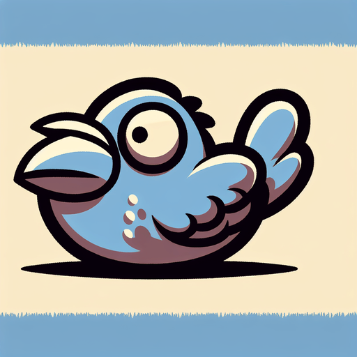 funny bird.
Single Game Texture. In-Game asset. 2d. Blank background. High contrast. No shadows.
