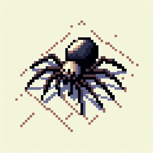genera una araña que este observando a la izquierda en pixel art.
Single Game Texture.  In-Game asset.  2d.  Blank background.  High contrast.  No shadows