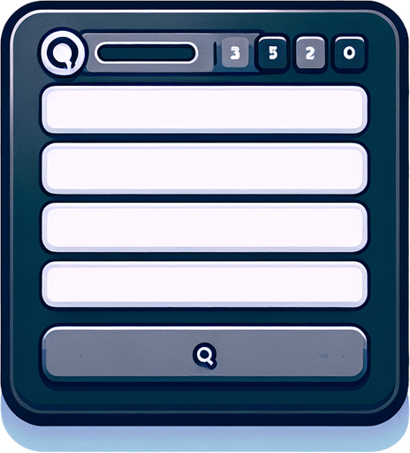 Design a minimalist rectangular UI panel for a quiz game..
Single Game Texture. In-Game asset. 2d. Blank background. High contrast. No shadows.