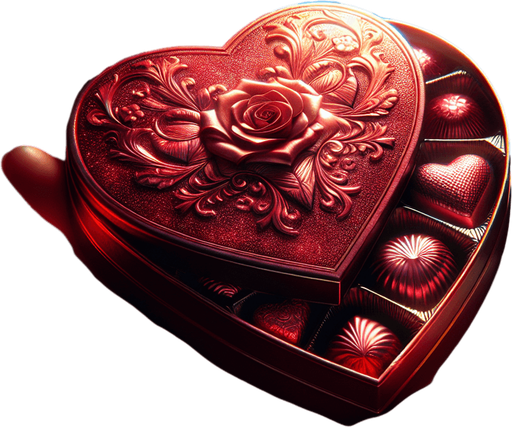 heart shaped red chocolate box