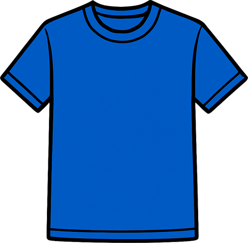 Blue T-shirt.
High contrast.  No shadows
