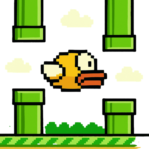 flappy bird.
In-Game asset.  2d.  High contrast.  No shadows