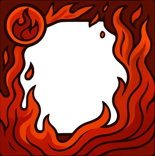 El margen para una carta que representa el tipo fuego