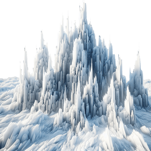 sharp taller snow & ice, light, HD, blur,
Single Game Texture. In-Game asset. 2d. Blank background. High contrast. No shadows.