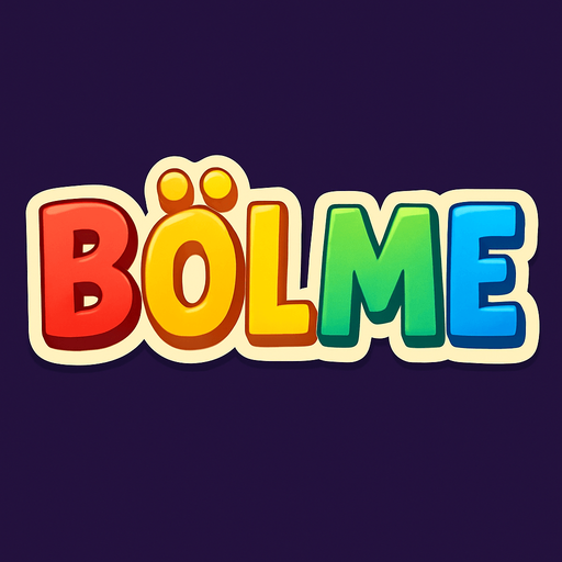 Just write 'BÖLME' as a title in colorful text..
In-Game asset.  2d.  High contrast.  No shadows
