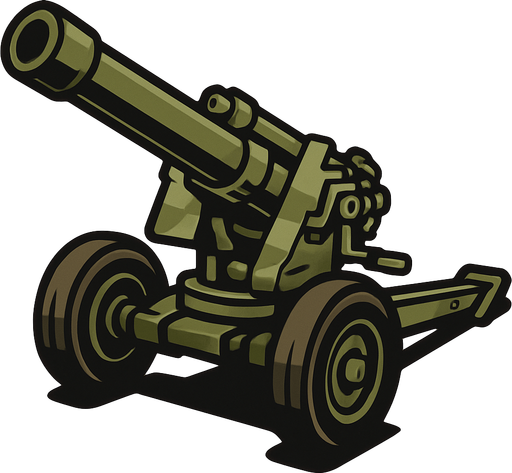 create artillery.
In-Game asset.  2d.  High contrast.  No shadows
