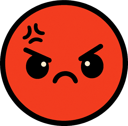 crea la imagen de una pelotita roja enojada y kawai simple.
In-Game asset.  2d.  High contrast.  No shadows