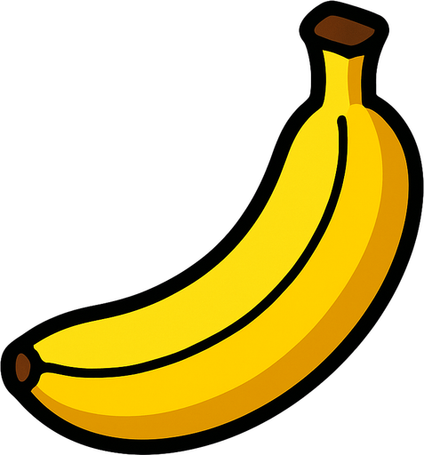 banana cartoon stile.
In-Game asset.  2d.  High contrast.  No shadows