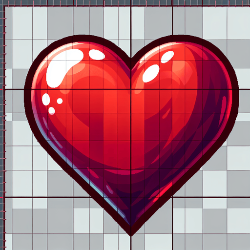 heart.
Single Game Texture. In-Game asset. 2d. Blank background. High contrast. No shadows.